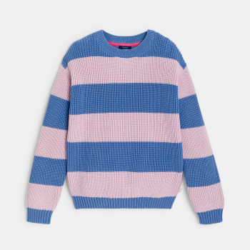 كنزة مخططة باللون الأزرق للفتيات